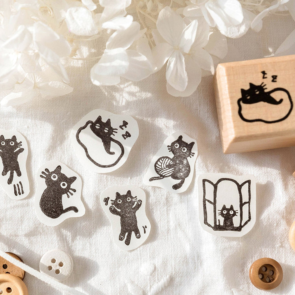 Cat Wooden Stamp for Bullet Journal