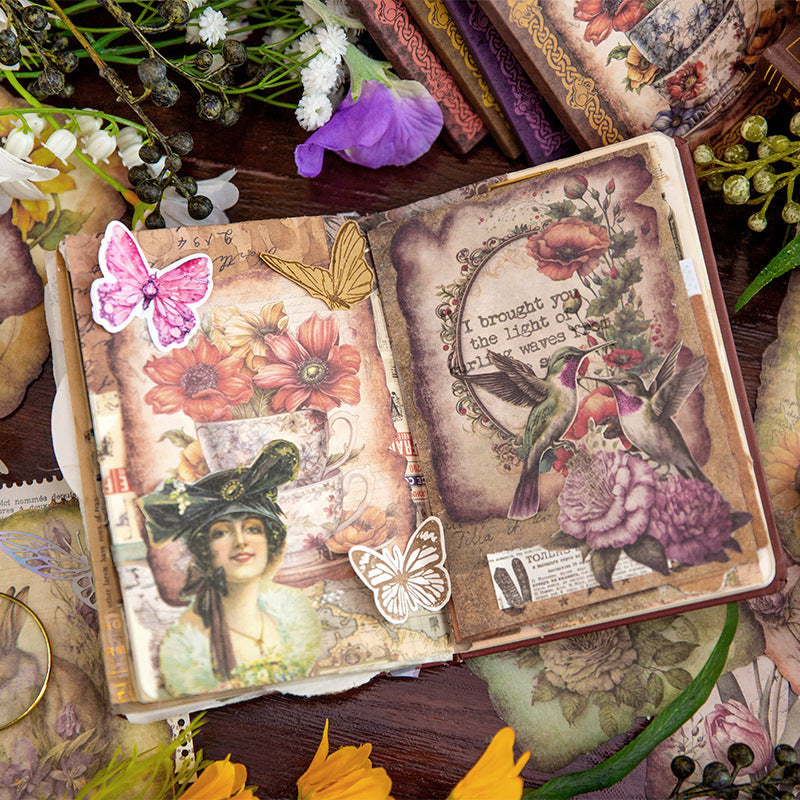 "Memory Flower Field" Series Of Vintage Style Pretty Paper