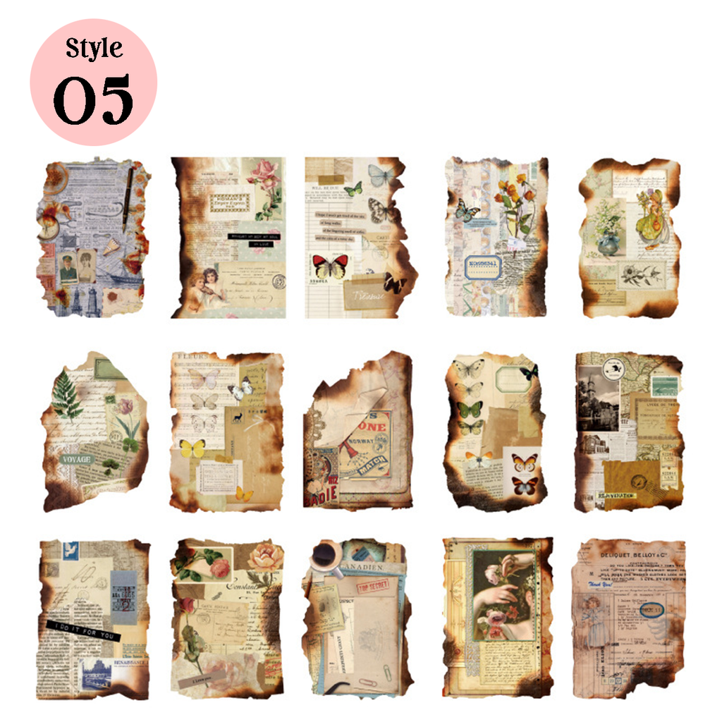 Burnt Debris Series Vintage Scrapbook Paper