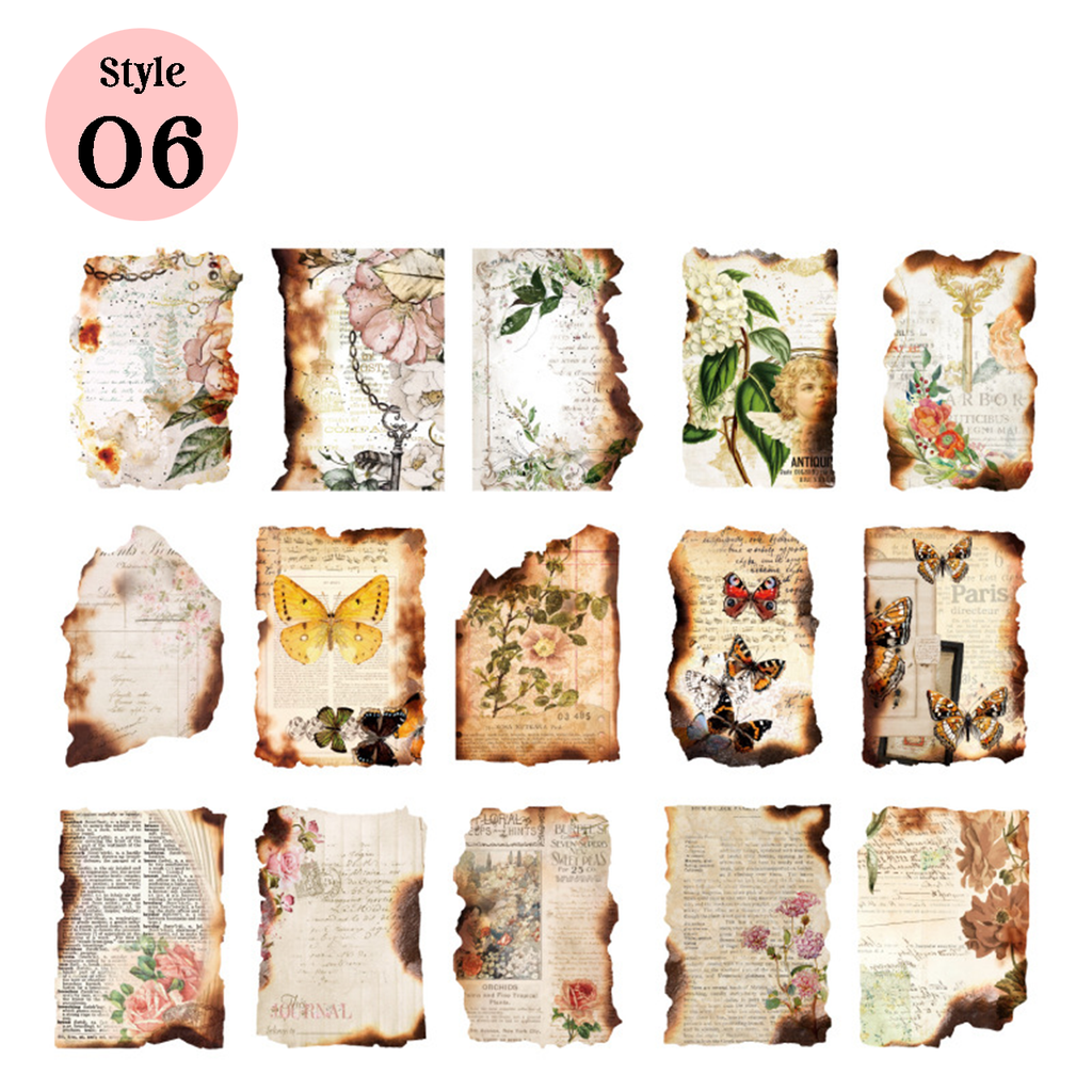 Burnt Debris Series Vintage Scrapbook Paper