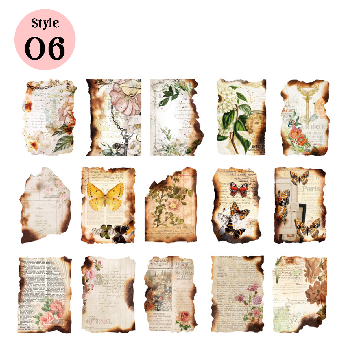 Burnt Debris Series Vintage Scrapbook Paper