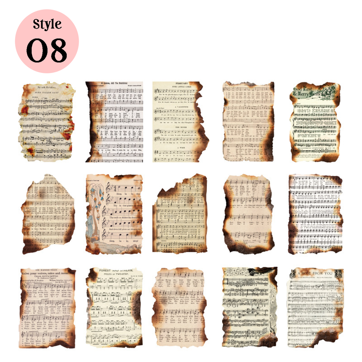 Burnt Debris Series Vintage Scrapbook Paper