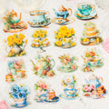 Floral Tea Set PET Stickers