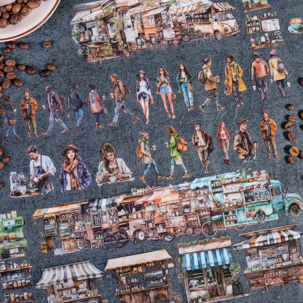 Coffee Market PET Sticker