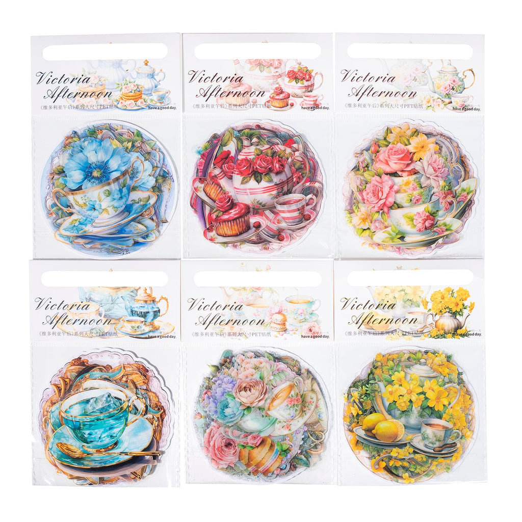 Floral Tea Set PET Stickers