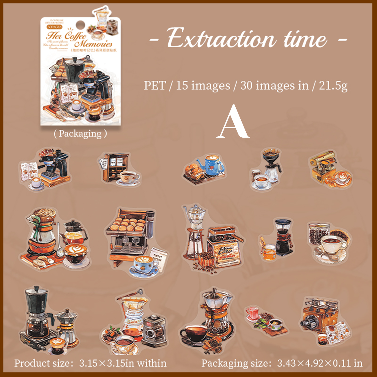 Coffee Memory PET Sticker