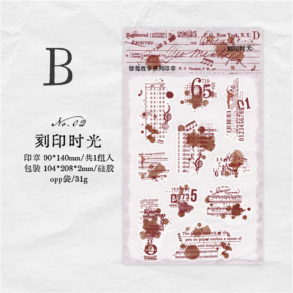 Letter Story Series Transparent Silicone Stamp
