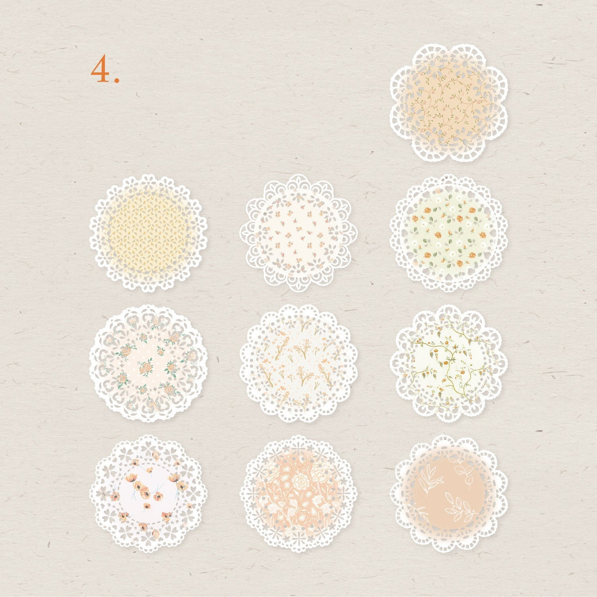 Lace Hollow Kraft Deco Paper 20pcs
