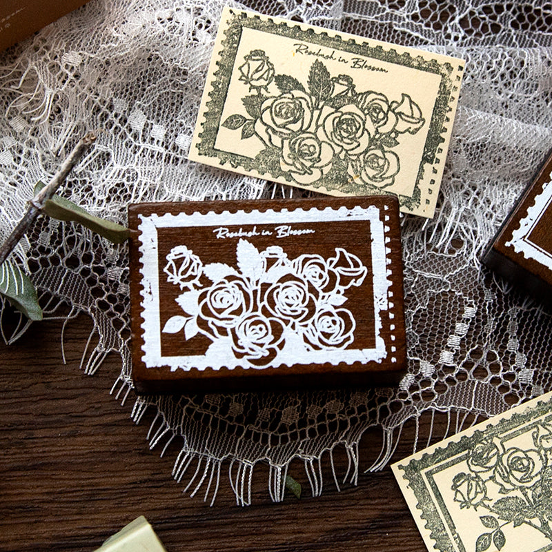 Blooming Rose Series wooden Stamps
