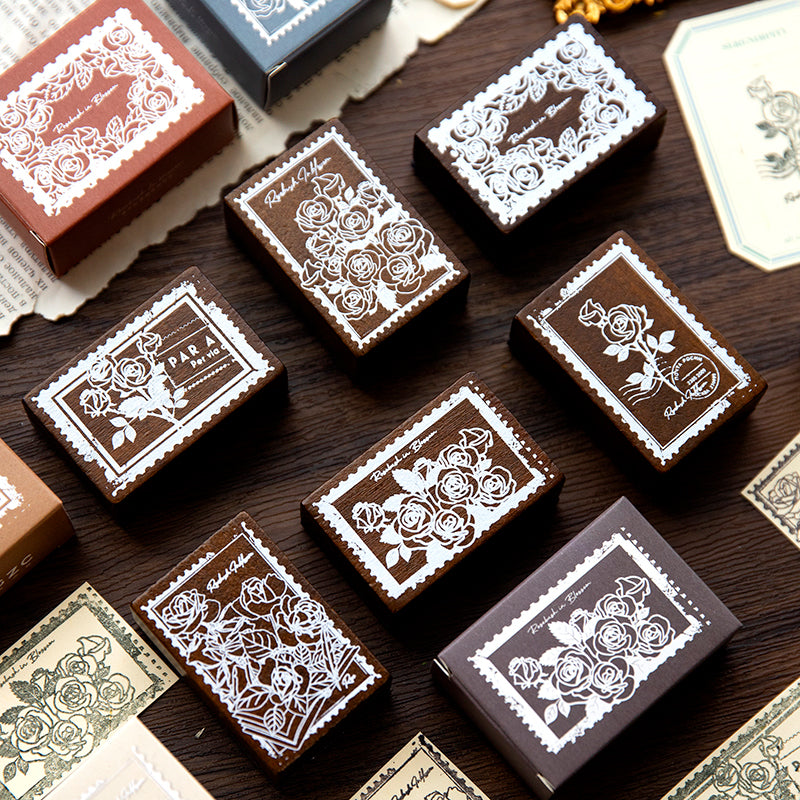 Blooming Rose Series wooden Stamps