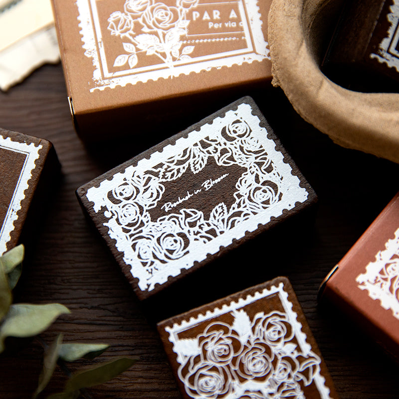 Blooming Rose Series wooden Stamps