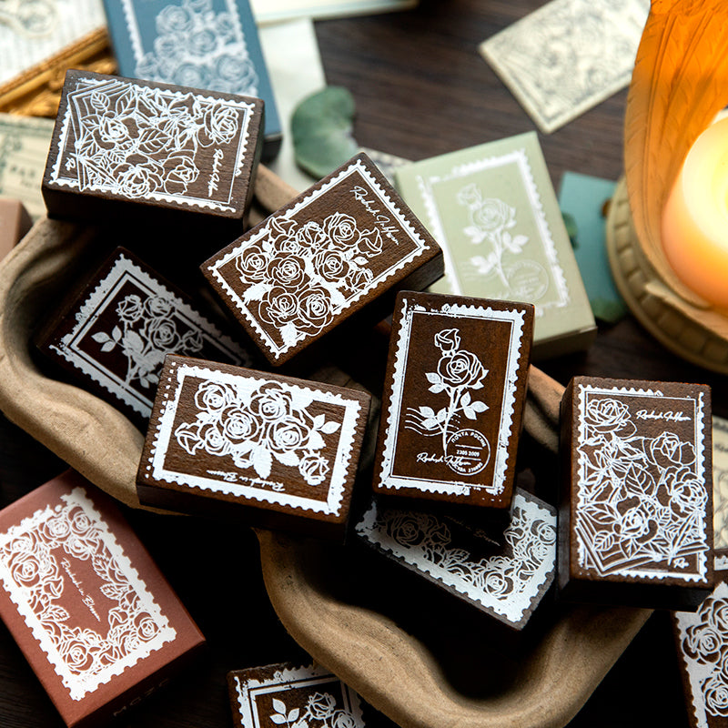 Blooming Rose Series wooden Stamps