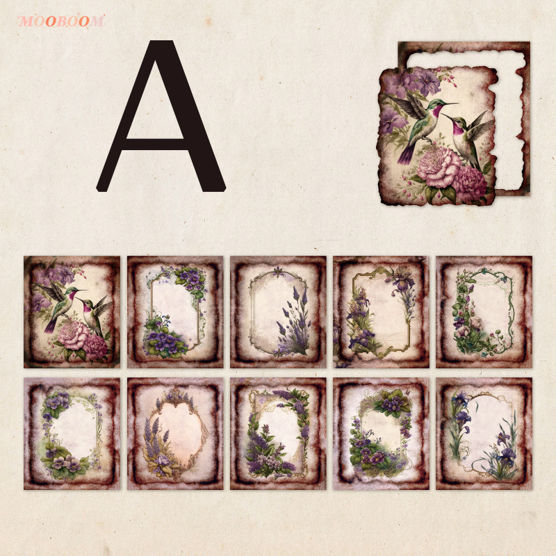 "Memory Flower Field" Series Of Vintage Style Pretty Paper