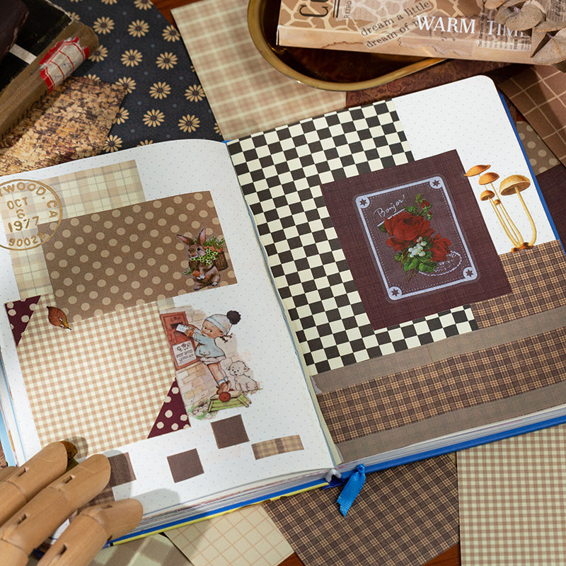 YUXIAN Time Warmth Series Vintage Scrapbook Papers