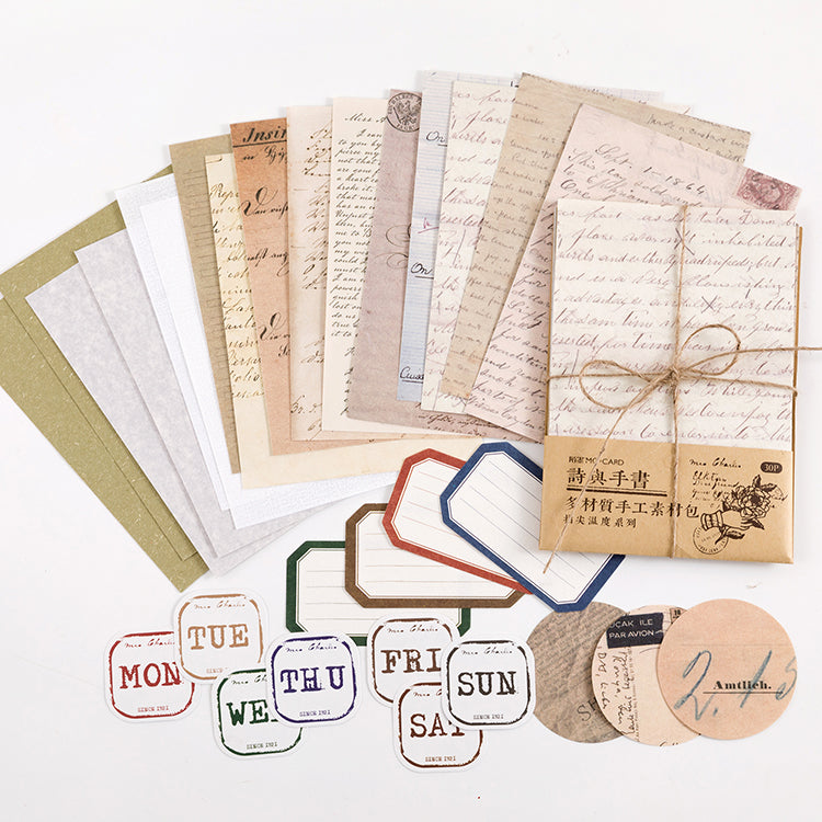 Vintage Multi-Material Scrapbook Paper