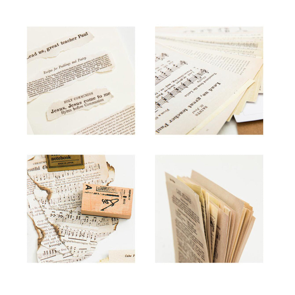 YANJI Old Book Vintage Scrapbook Paper 57PCS